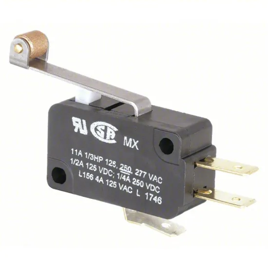 Picture of Miniature Snap Action Switch: Roller Lever Actuator, 1NO/1NC, Quick Connect