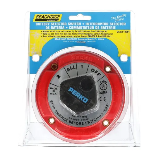 Picture of Dual Battery Selector Switch, Listed, 250A for 12-50V Marine Applications